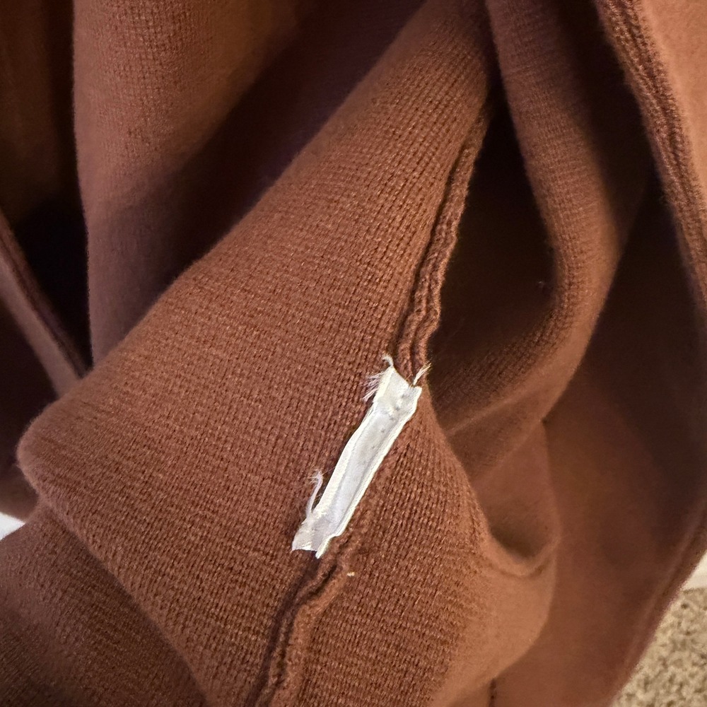 Quince 100% Organic Cotton Knit Blazer M Open Front Cardigan Sweater Brown - Picture 6 of 8